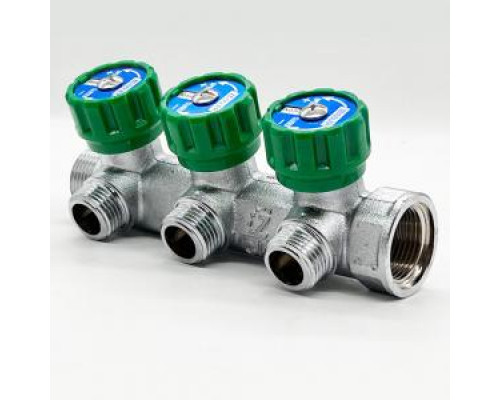Коллектор хромированный регулирующий 3 вых., ф 3/4х1/2 пл. "Zeissler" купить с доставкой