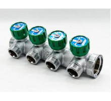 Коллектор хромированный регулирующий 4 вых., ф 1х3/4 ЕК "Zeissler"