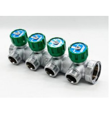 Коллектор хромированный регулирующий 4 вых., ф 1х3/4 ЕК "Zeissler"