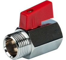 Кран шаровой MINI  Н.Р-В.Р.,ручка бабочка , муфта/резьба STOUT  ф 3/8"