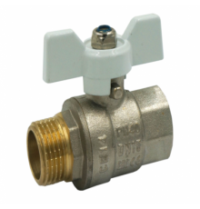 Кран шаровой полнопроходной, В/Н, ручка бабочка STANDARD  ф 1/2" Tim