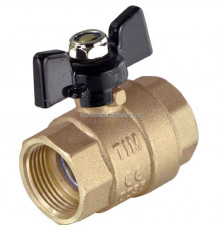 Кран шаровой полнопроходной, В/В, ручка бабочка ф 3/4" Tim