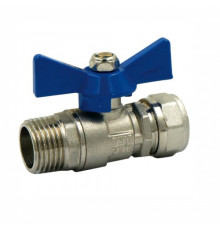 Кран шаровый (бабочка) МП 16Цх1/2", Н. В. Tim