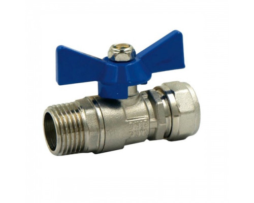 Кран шаровый (бабочка) МП 16Цх1/2", Н. В. Tim купить с доставкой