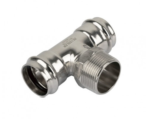 Пресс-тройник из нержавеющей стали с Н. Р. Zeissler ф 22х3/4"х22 купить с доставкой