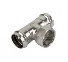 Пресс-тройник из нержавеющей стали с внутр. резьбой Zeissler ф 22х1/2"