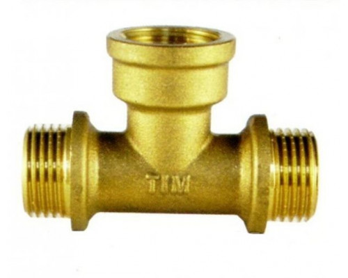 Тройник латунный Tim наруж/внут/наруж. резьба 3/4"х3/4"х3/4" купить с доставкой