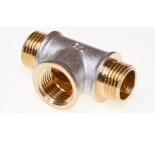 Тройник никелированный Tim наруж/внут/наруж. резьба 1/2"х1/2"х1/2"