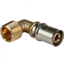 Угольник - переходник, пресс с наружной резьбой ф 20х1/2"- 90° STOUT