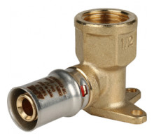 Угольник настенный с креплением, короткий ф 16х1/2"  STOUT